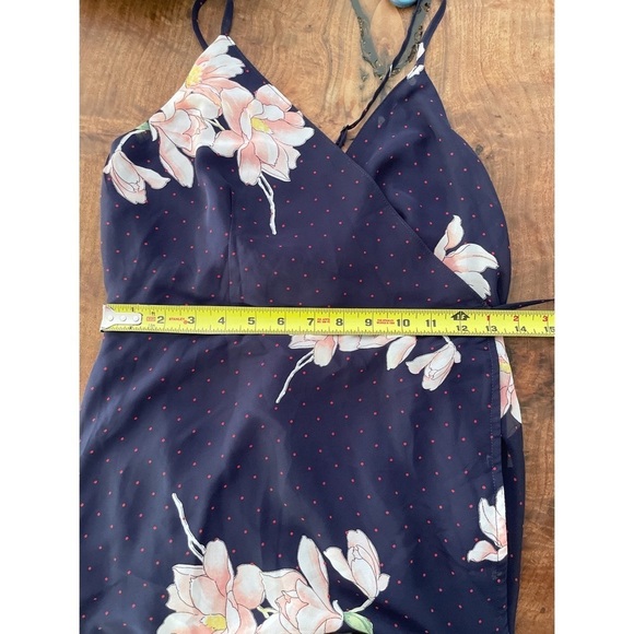 NWT Lulus Loiselle Navy Blue Floral Print Polka Dot Wrap Maxi Dress S M​​​​ - Picture 5 of 14